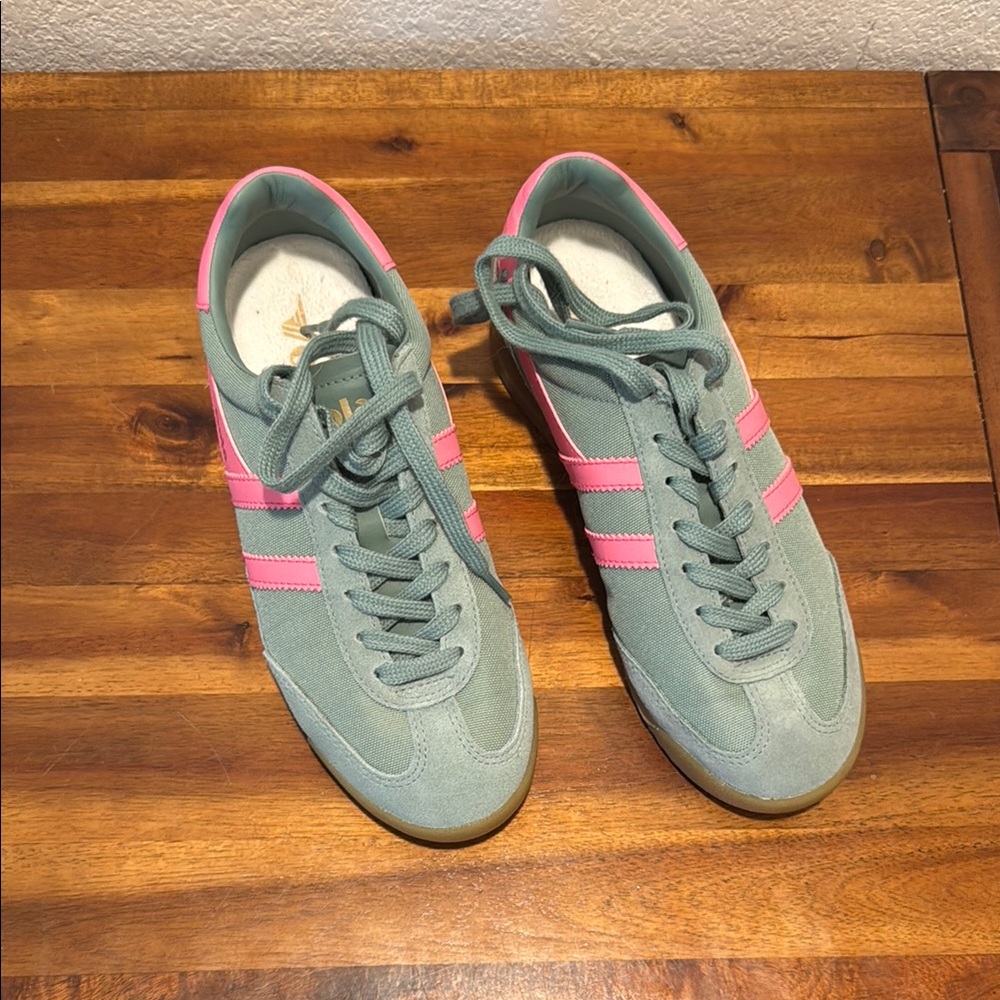 Gola Green and Pink Retro-Inspired Sneakers